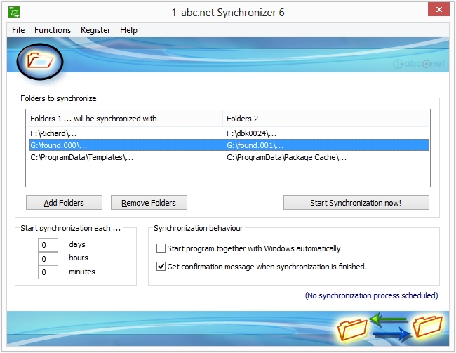 Click to view 1-abc.net Synchronizer 6.00 screenshot