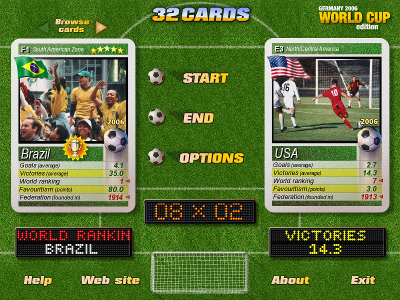 Click to view 32 Cards World Cup Edition 1.0.72 screenshot
