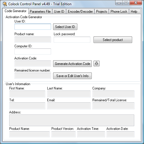 Click to view Colock Copy Protection 4.51 screenshot
