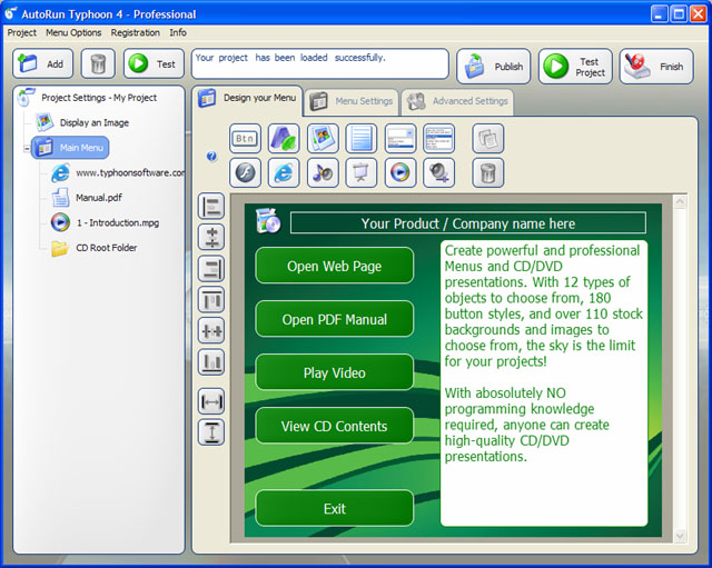 Click to view AutoRun Typhoon 4.4.0 screenshot