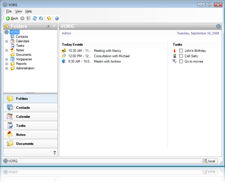 Click to view VORG Team - Organizer Software 1.9 screenshot