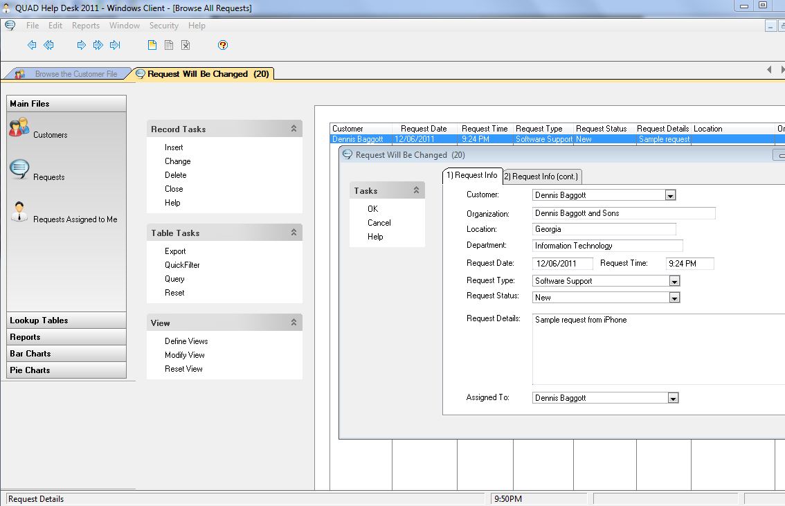 Click to view QUAD Help Desk 2011 screenshot
