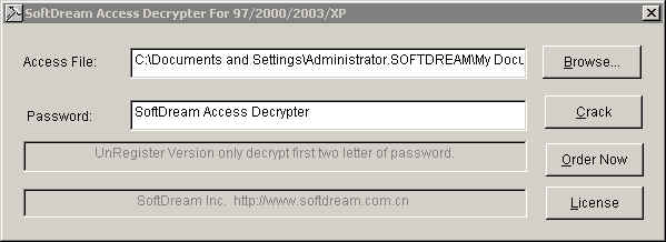 Click to view Access Decrypter 1.1 screenshot