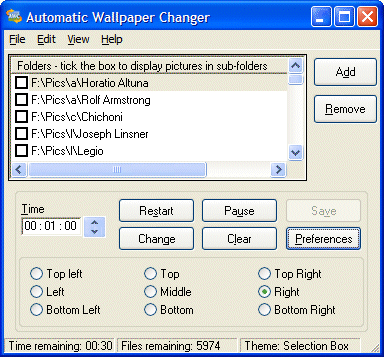 Click to view Automatic Wallpaper Changer 4.11 screenshot