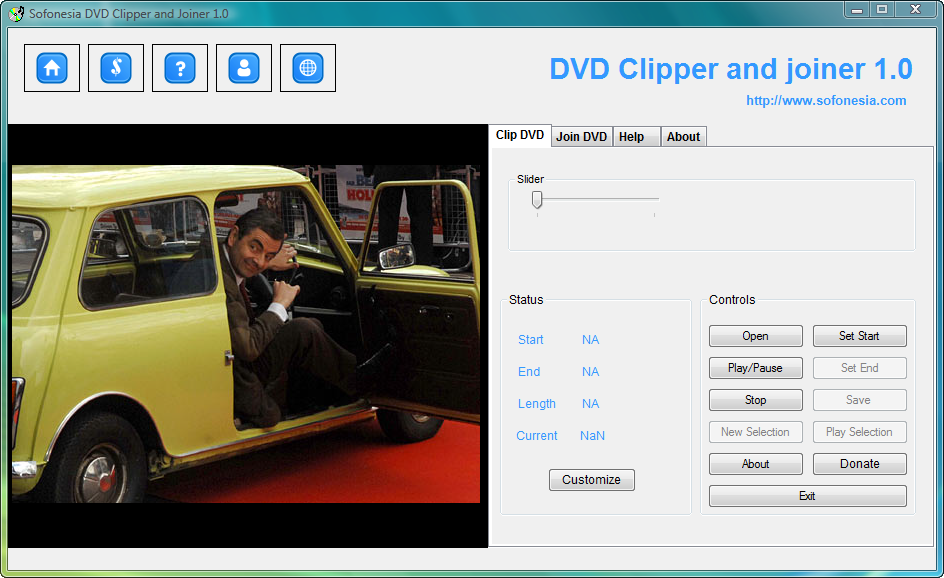Click to view DVD Clipper and Joiner 1.1 screenshot