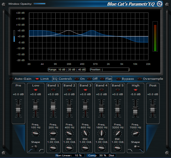 Click to view Blue Cat's Parametr'EQ 3.52 screenshot
