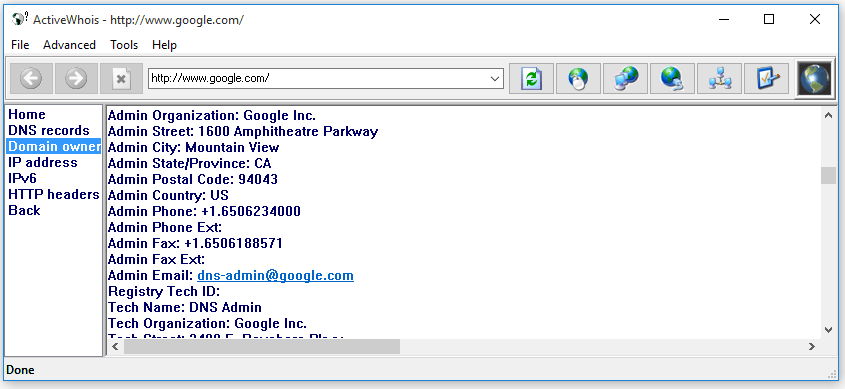 Click to view Active Whois Browser 4.1 screenshot
