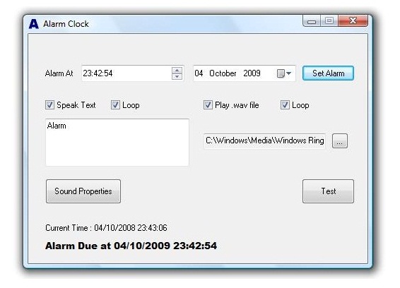 Click to view Alarm Clock 1.1 screenshot