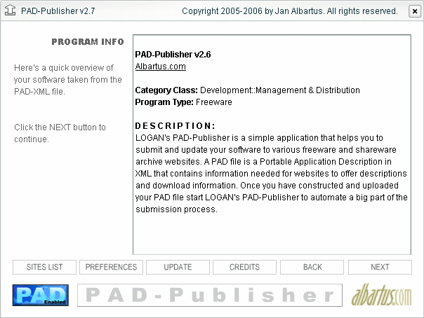 Click to view PAD-Publisher 2.10 screenshot