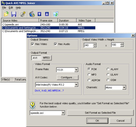 Click to view Quick AVI MPEG Joiner 2.1 screenshot