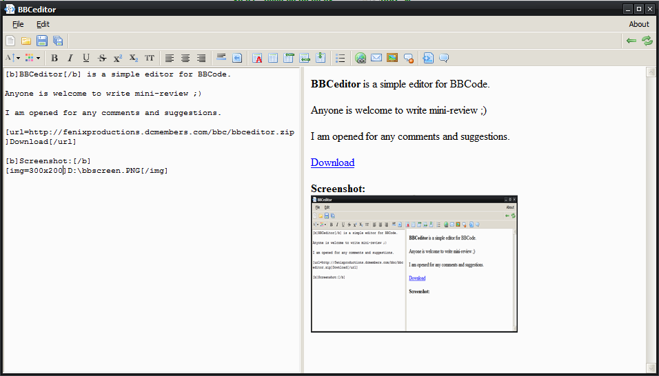 Click to view BBCeditor 1.0.30.0 screenshot