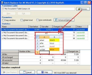 Click to view Batch Replacer for MS Word 3.4 screenshot