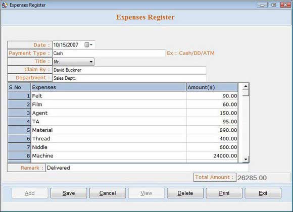 Click to view Accounting Bookkeeping Software 3.0.1.5 screenshot