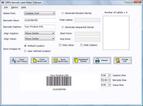 Click to view Create Barcode Labels 5.0.1.5 screenshot