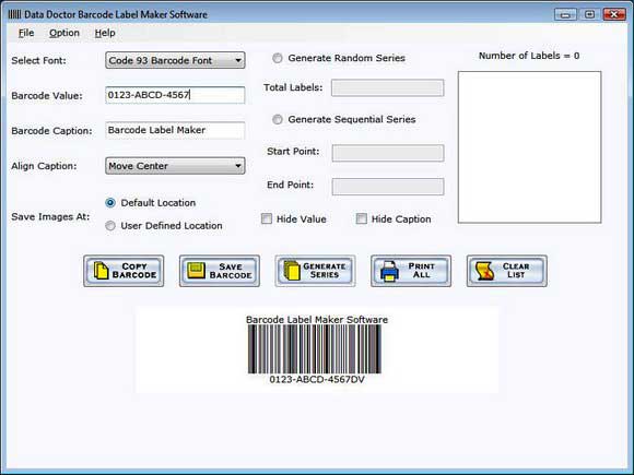 Click to view Barcode Label Generator 3.0.1.5 screenshot