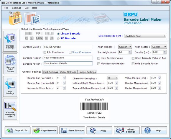 Click to view Barcode Software 7.3.0.1 screenshot