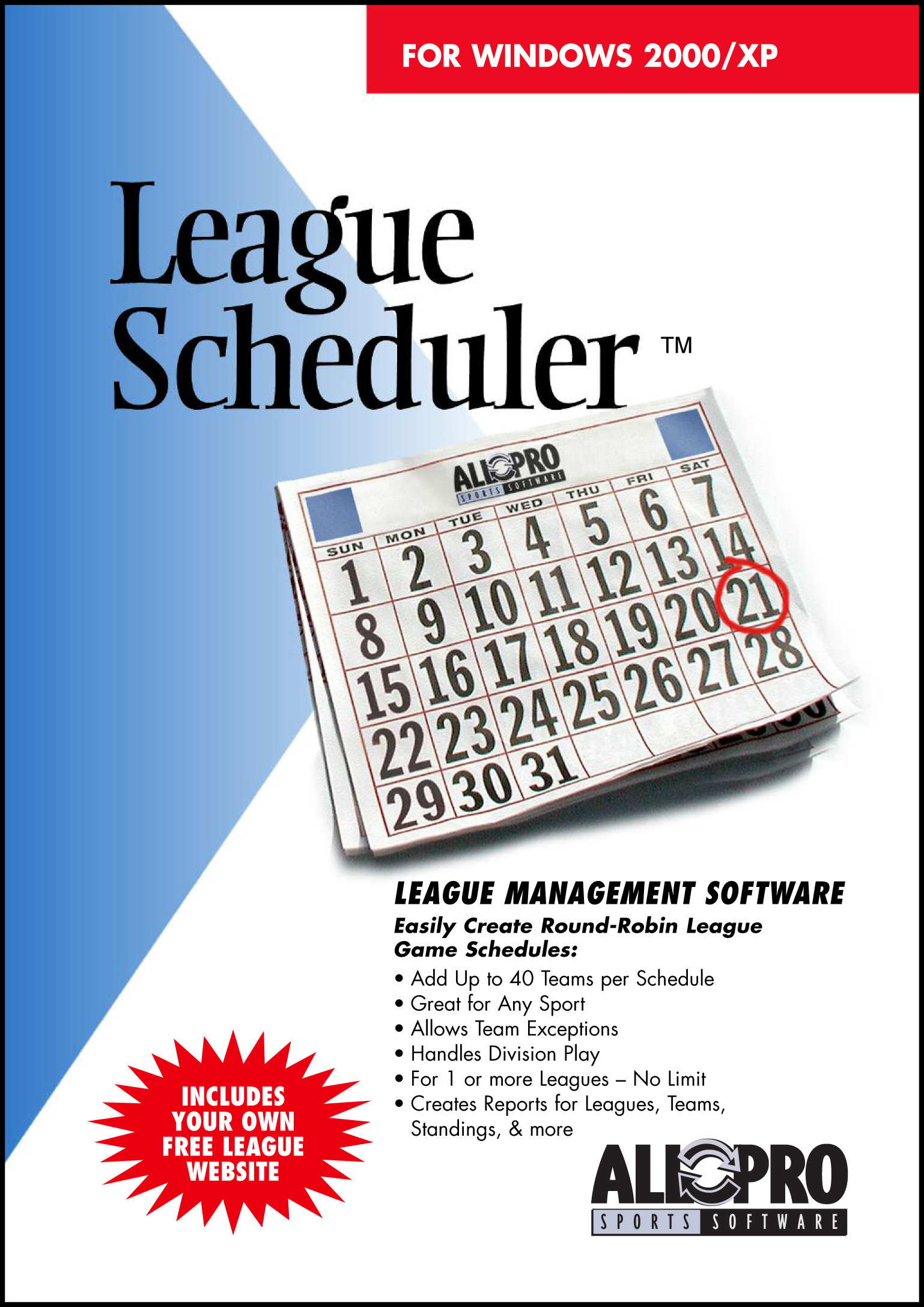 Click to view League Scheduler 6.0 screenshot