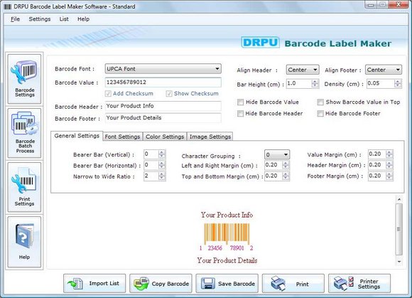 Click to view Barcodes Software 6.0.1.5 screenshot