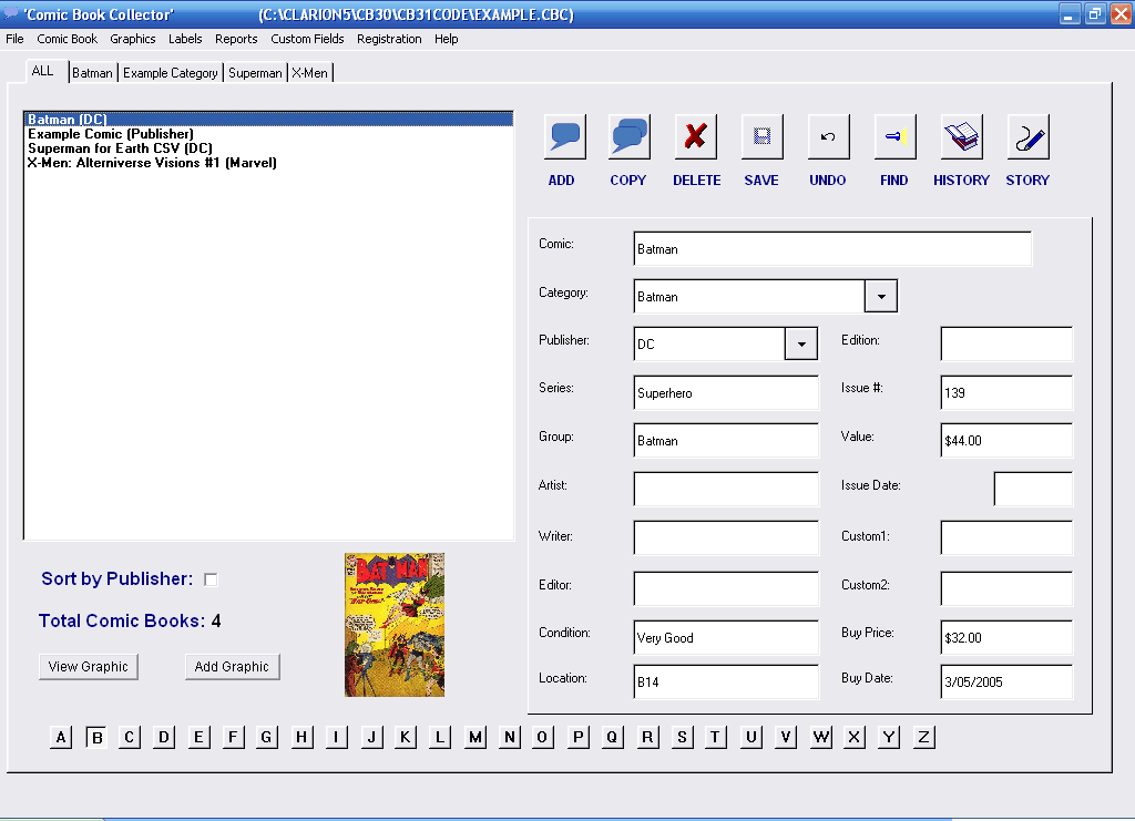 Click to view Comic Book Collector 5.1.1 screenshot