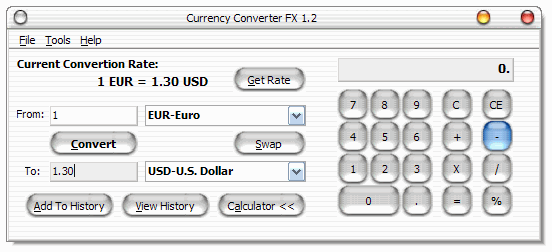Click to view Currency Converter FX 1.3 screenshot