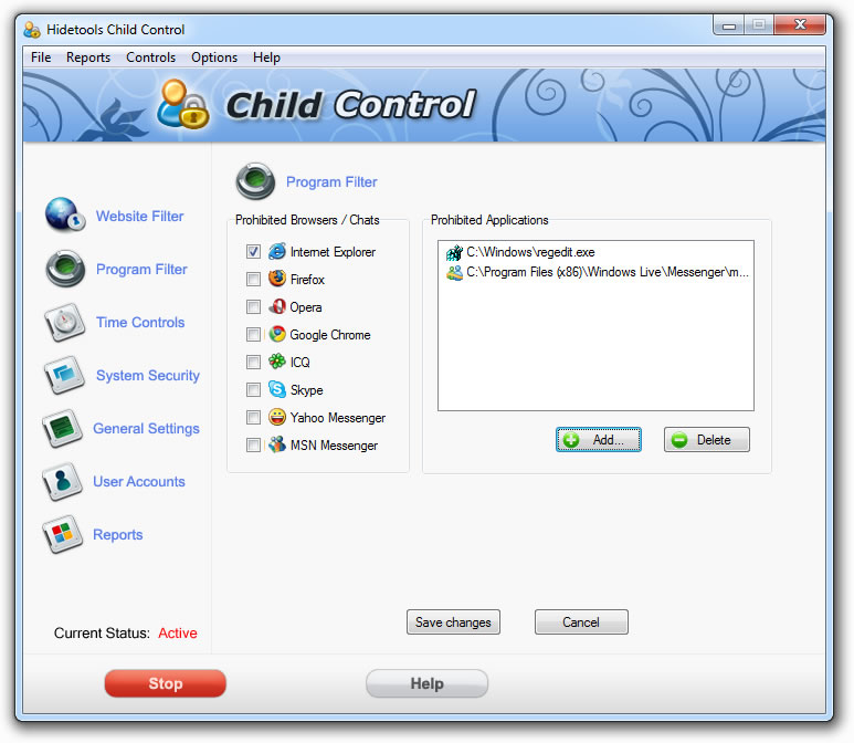 Click to view Hidetools Child Control 7.0.4 screenshot
