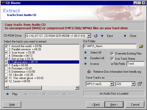 Click to view ABF CD Blaster 1.8 screenshot