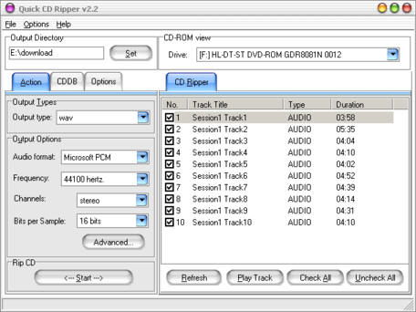 Click to view Quick CD Ripper 2.3.5 screenshot