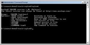 Click to view AnalogX SQLCMD 1.01 screenshot