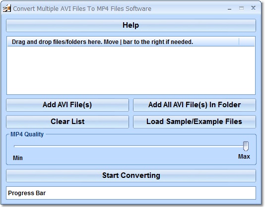 Click to view Convert Multiple AVI Files To MP4 Files Software 7.0 screenshot