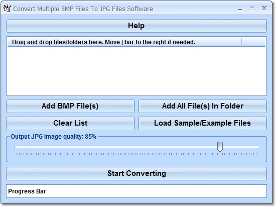 Click to view Convert Multiple BMP Files To JPG Files Software 7.0 screenshot