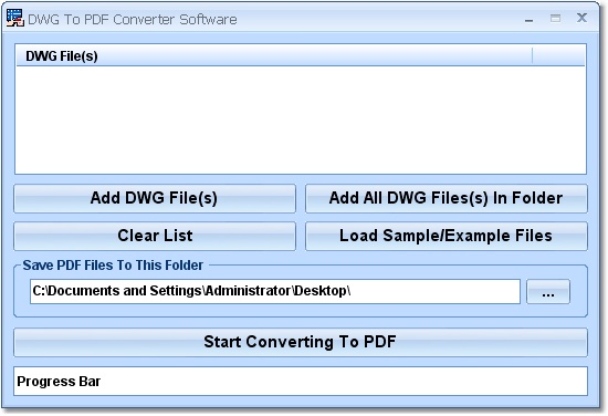 Click to view DWG To PDF Converter Software 7.0 screenshot