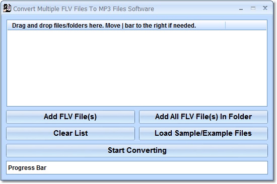 Click to view Convert Multiple FLV Files To MP3 Files Software 7.0 screenshot