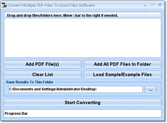 Click to view Convert Multiple PDF Files To Excel Files Software 7.0 screenshot