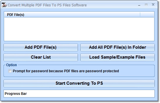 Click to view Convert Multiple PDF Files To PS Files Software 7.0 screenshot