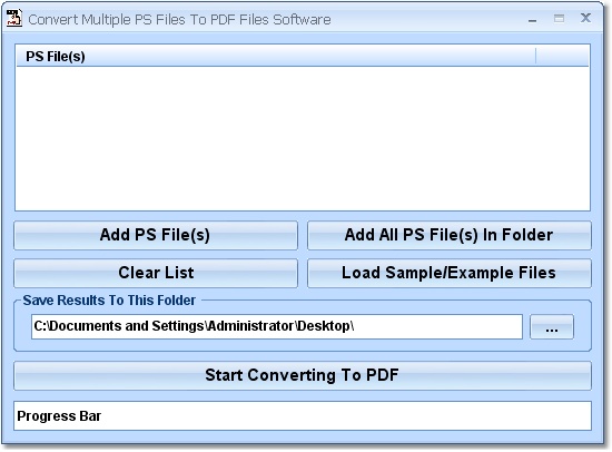 Click to view Convert Multiple PS Files To PDF Files Software 7.0 screenshot