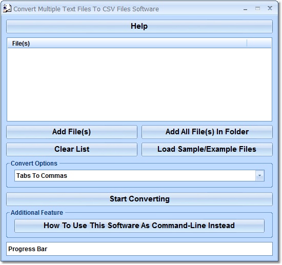 Click to view Convert Multiple Text Files To CSV Files Software 7.0 screenshot