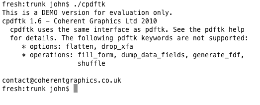 Click to view cpdftk 1.6 screenshot