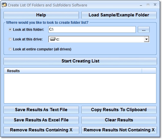 Click to view Create List Of Folders and Subfolders Software 7.0 screenshot