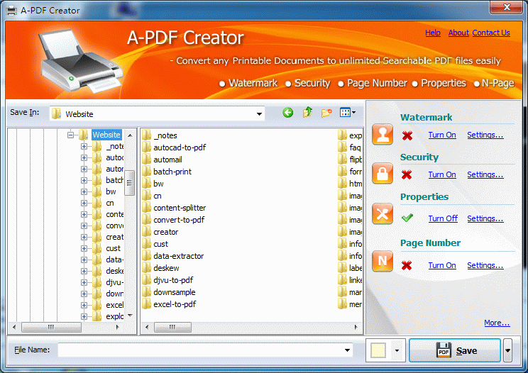 Click to view A-PDF Creator 5.3.4 screenshot