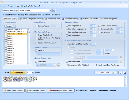 Click to view CryptoLicensing For ActiveX 2013 R2 screenshot