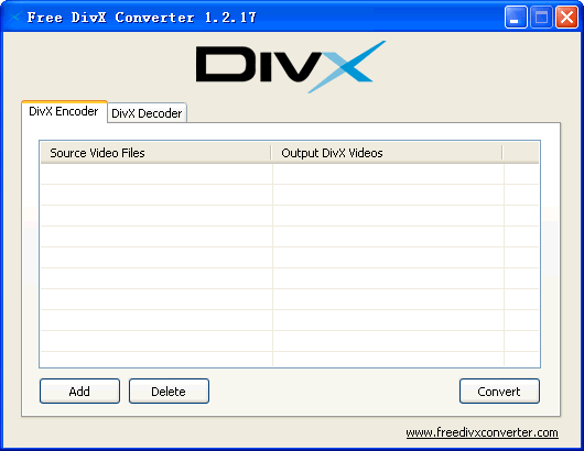 Click to view Free DivX Converter 1.2.17 screenshot