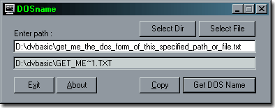 Click to view DOSname 1.0.1 screenshot