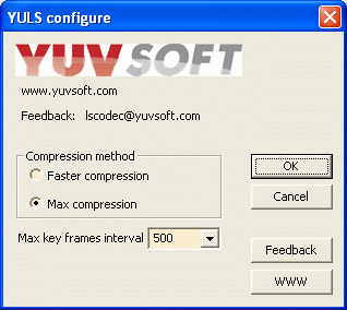 Click to view YUVsoft's Lossless Video Codec 1.0.3 screenshot