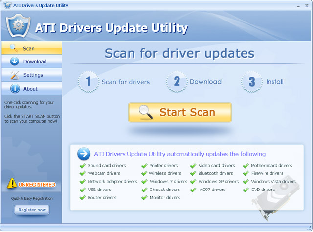 Click to view ATI Drivers Update Utility 6.4 screenshot