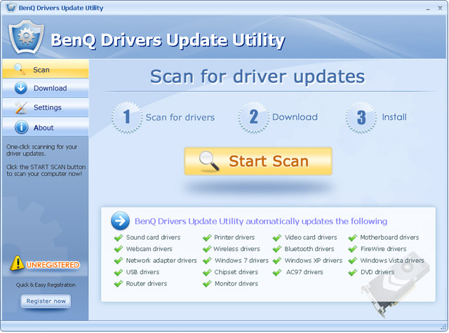 Click to view BenQ Drivers Update Utility 6.4 screenshot