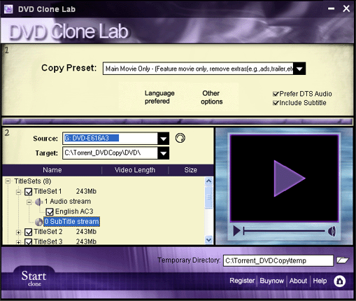 Click to view Boilsoft DVD Clone Lab 1.11 screenshot