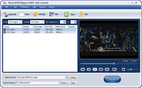Click to view Ease DVD Ripper 4.7013 screenshot
