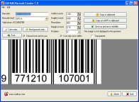 Click to view Barcode Creator 1.0 screenshot
