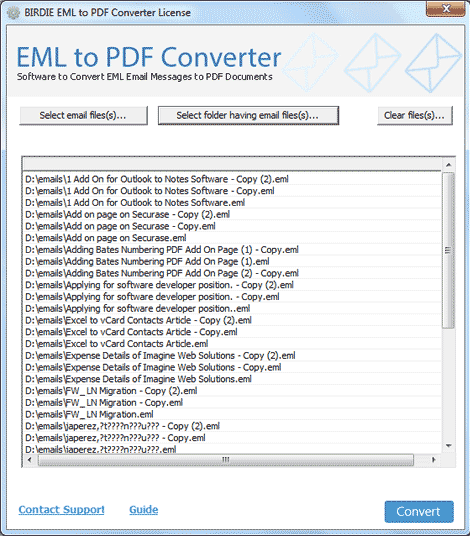 Click to view Birdie EML to PDF Converter 6.9 screenshot