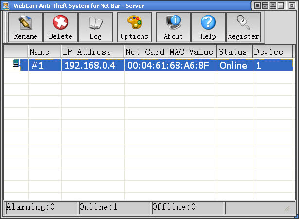 Click to view WebCam Anti-Theft System for Net Bar 1.0.1.10 screenshot
